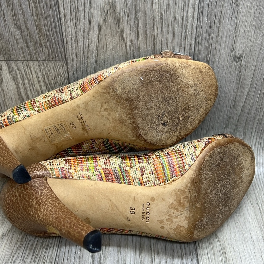 Gucci Raffia Peep-Toe Heels - Picture 11 of 13